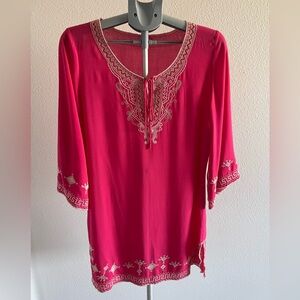 Embroidered Pink Women's Tunic